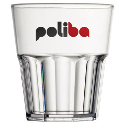 Bicchiere trasparente basso con logo