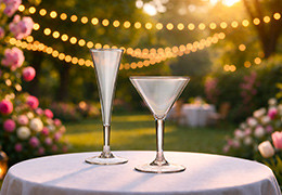 Bicchieri matrimonio in plastica rigida per cerimonie all’aperto